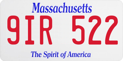 MA license plate 9IR522