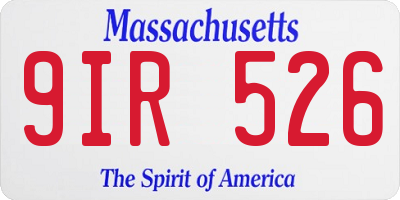 MA license plate 9IR526