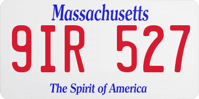 MA license plate 9IR527