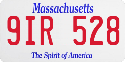 MA license plate 9IR528