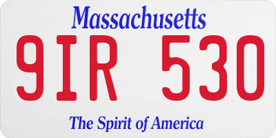MA license plate 9IR530