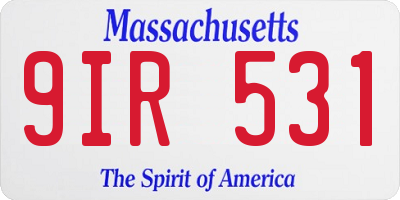 MA license plate 9IR531
