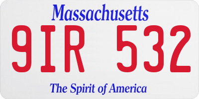 MA license plate 9IR532