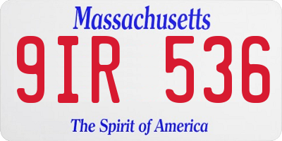 MA license plate 9IR536