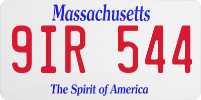 MA license plate 9IR544