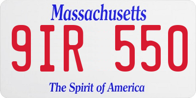 MA license plate 9IR550