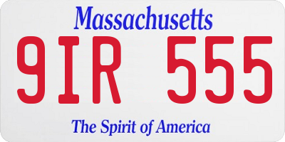 MA license plate 9IR555