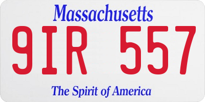 MA license plate 9IR557