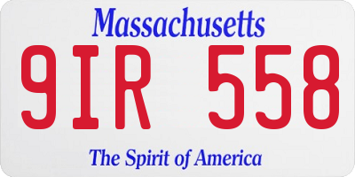MA license plate 9IR558