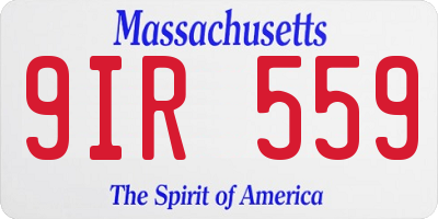 MA license plate 9IR559