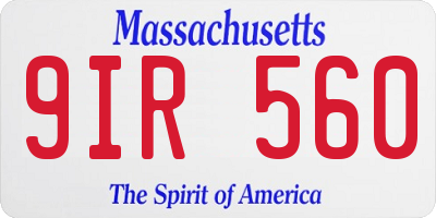 MA license plate 9IR560