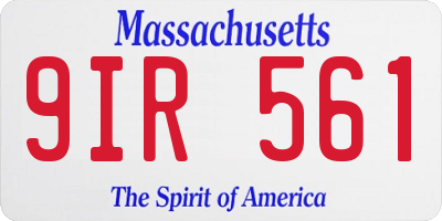 MA license plate 9IR561