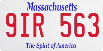 MA license plate 9IR563