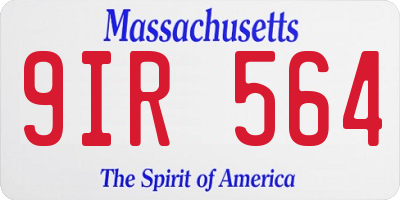 MA license plate 9IR564