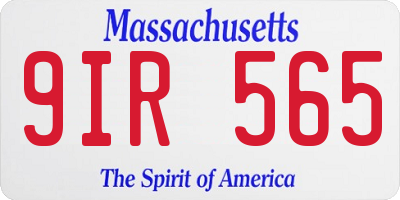 MA license plate 9IR565
