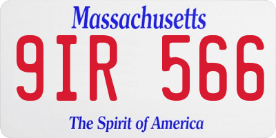 MA license plate 9IR566