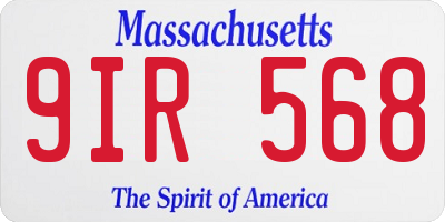 MA license plate 9IR568