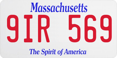 MA license plate 9IR569