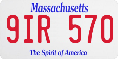 MA license plate 9IR570