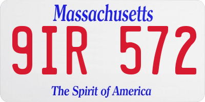 MA license plate 9IR572