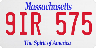MA license plate 9IR575