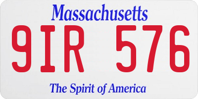 MA license plate 9IR576