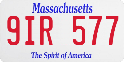 MA license plate 9IR577