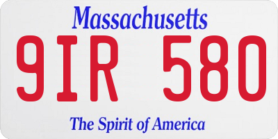 MA license plate 9IR580