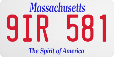 MA license plate 9IR581