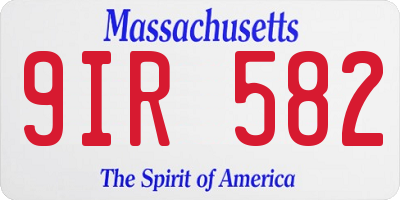 MA license plate 9IR582