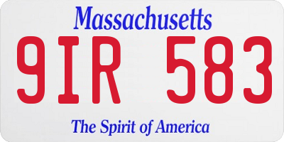 MA license plate 9IR583
