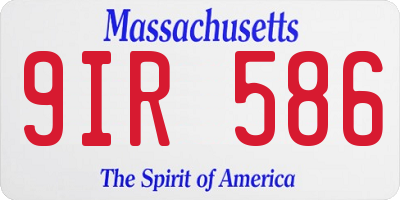 MA license plate 9IR586