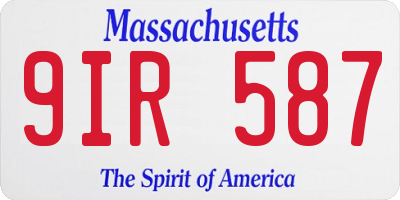 MA license plate 9IR587