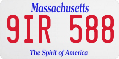 MA license plate 9IR588