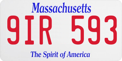MA license plate 9IR593
