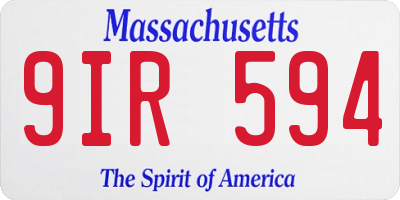 MA license plate 9IR594