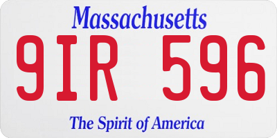MA license plate 9IR596