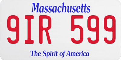 MA license plate 9IR599