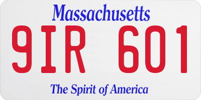 MA license plate 9IR601
