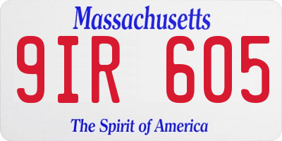 MA license plate 9IR605