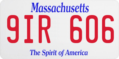 MA license plate 9IR606