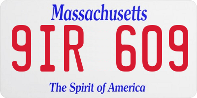 MA license plate 9IR609