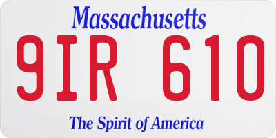 MA license plate 9IR610