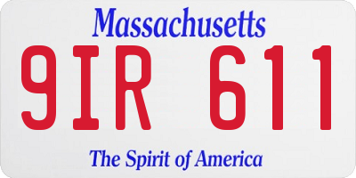 MA license plate 9IR611