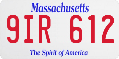 MA license plate 9IR612