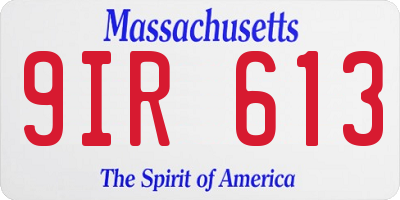 MA license plate 9IR613
