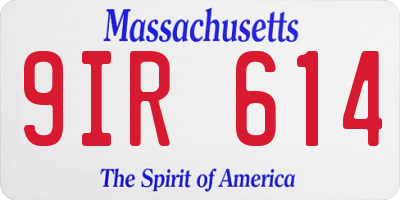 MA license plate 9IR614