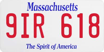 MA license plate 9IR618
