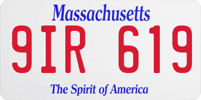 MA license plate 9IR619