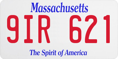 MA license plate 9IR621